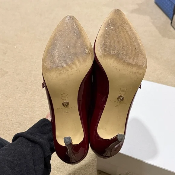 Ann Taylor Maroon Patent Leather Heels - Picture 5 of 6